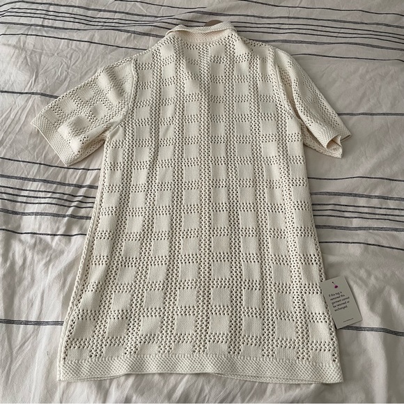 NWT Bohme Cream crochet collared cardigan dress - Picture 4 of 4